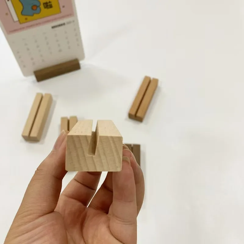 beech wood holder solid wood DIY business card wooden base postcard  holder card  photo card holder base