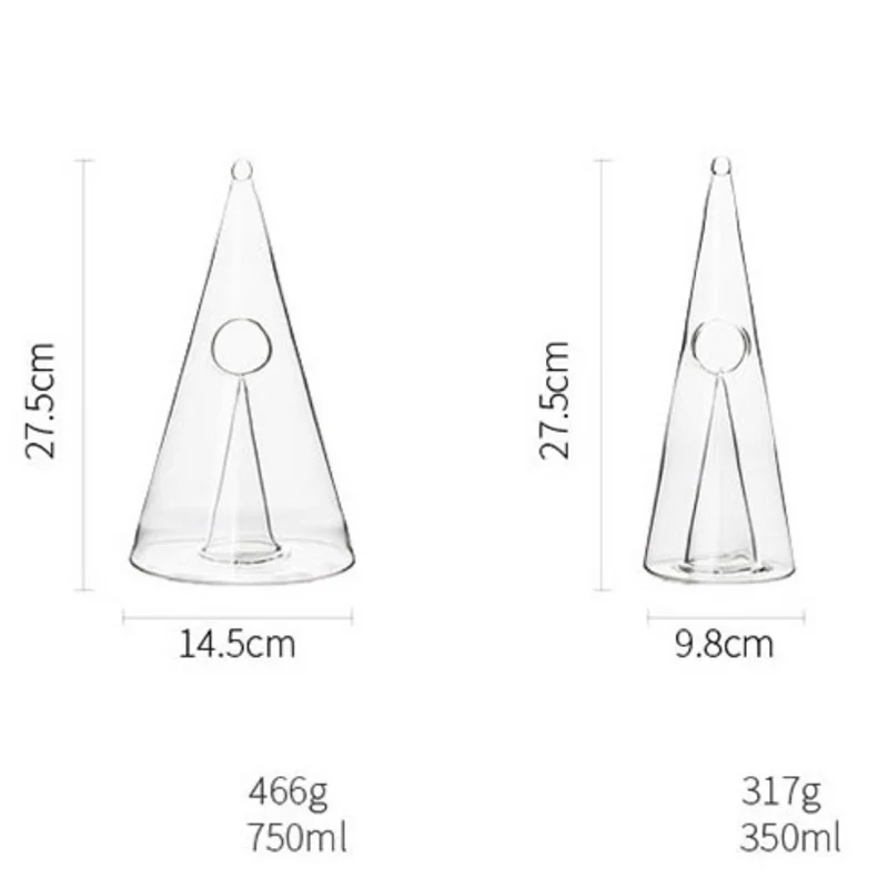 Пирамидальный стеклянный графин для виски и ликера