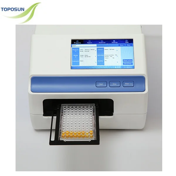  TPS-AMR100 иммуноферментный контрольно-измерительный прибор Elisa Считыватель Штрих-кода с 96 скважин пластина 340-750nm диапазон длин волн