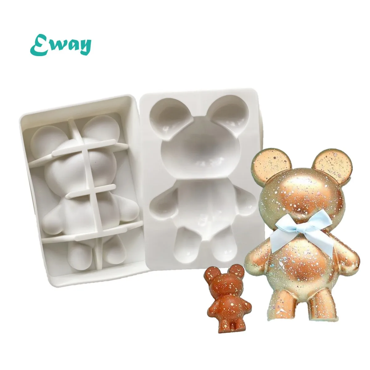 Large teddy Cartoon Foam Gummy bear mold silicone for cookie candle mold