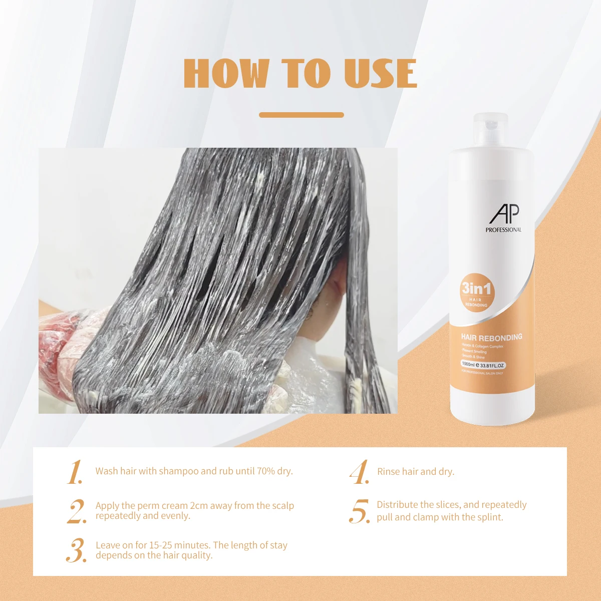 AP Wholesales Best 3 in 1 Straight Hair Cream/ Hair Rebounding Manufacture for All Hair Types