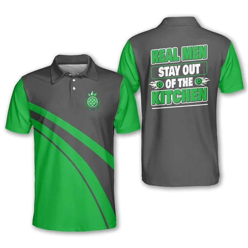 Customize Polo Collar Pickleball T-shirt Men Sports Uniform High Quality Quick Dry Short Sleeve Pickleball Wear