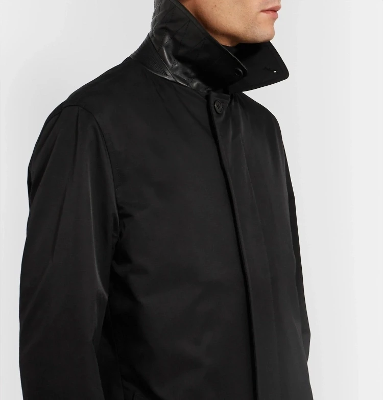 Custom Men Tech Cotton Oversized Trench Coat with Button Fastenings