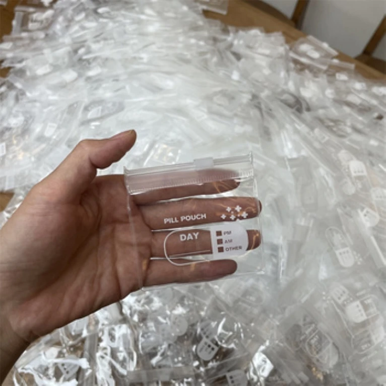 China factory customized multi-specification logo printed small mini-recyclable plastic zipper bag for pills