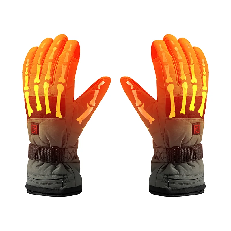 2021 New Fashion Style Leather Sports Ski Heating Gloves For Mens Winter Warm Outdoor Work/sport Skiing Heated Hand Gloves