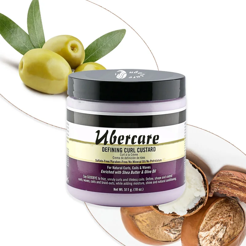 Wholesale Shea Butter and Olive Oil long-lasting moisturizing Shine Defining Curl hair Enhancer Styling Custard Cream