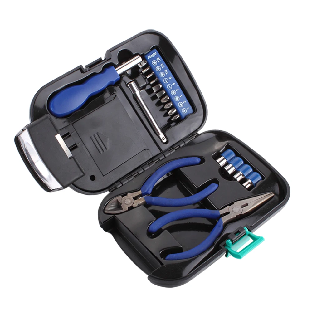 
18 Pieces Home Improvement Flashlight Tool Kit Type Hand Tools Pliers Screwdrivers Sockets 