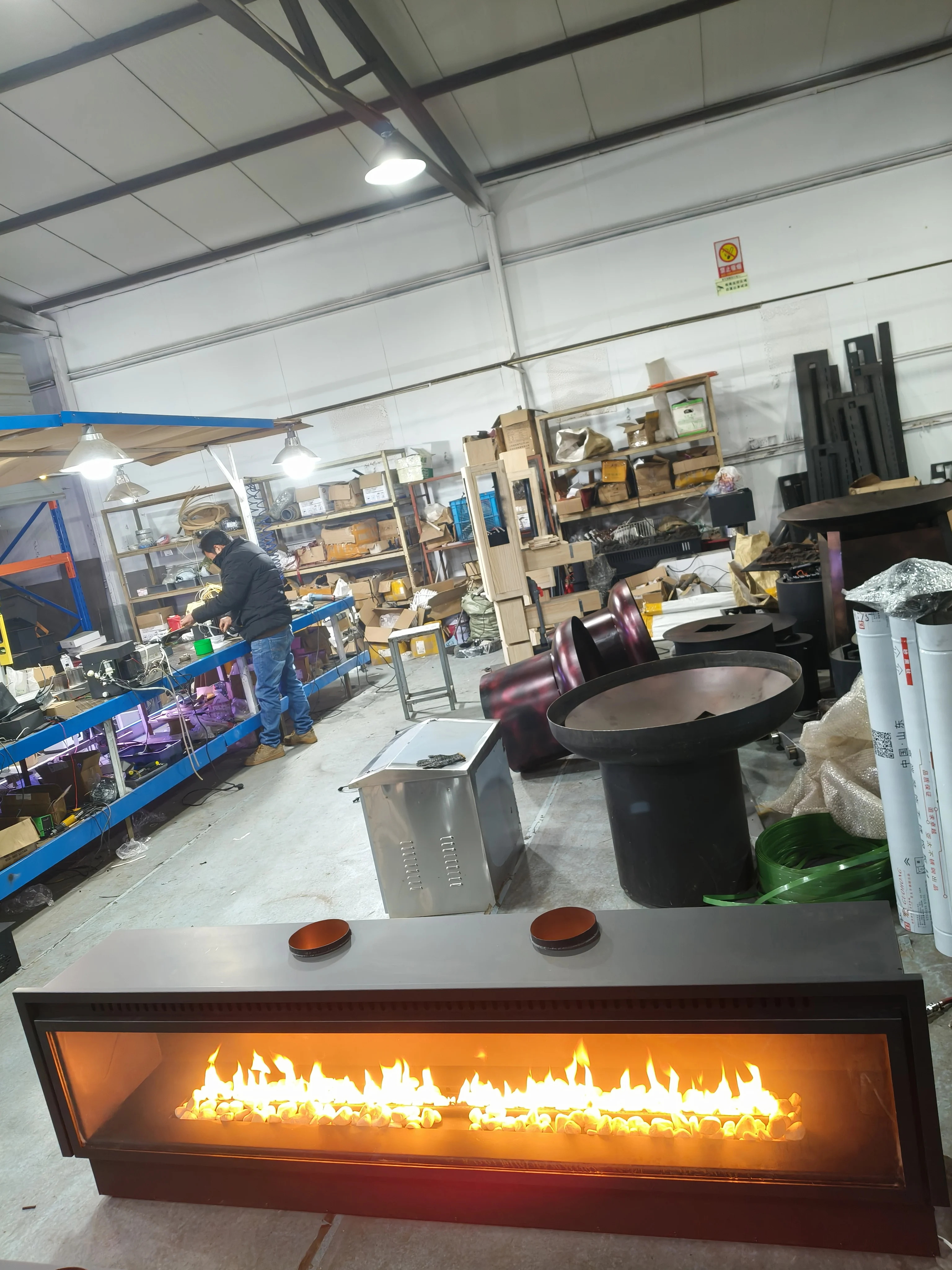 Customized Smart Gas Fireplace With or without Remote Control and LED Lighting size 48-80 inches can add fan Gas fuel Fireplace