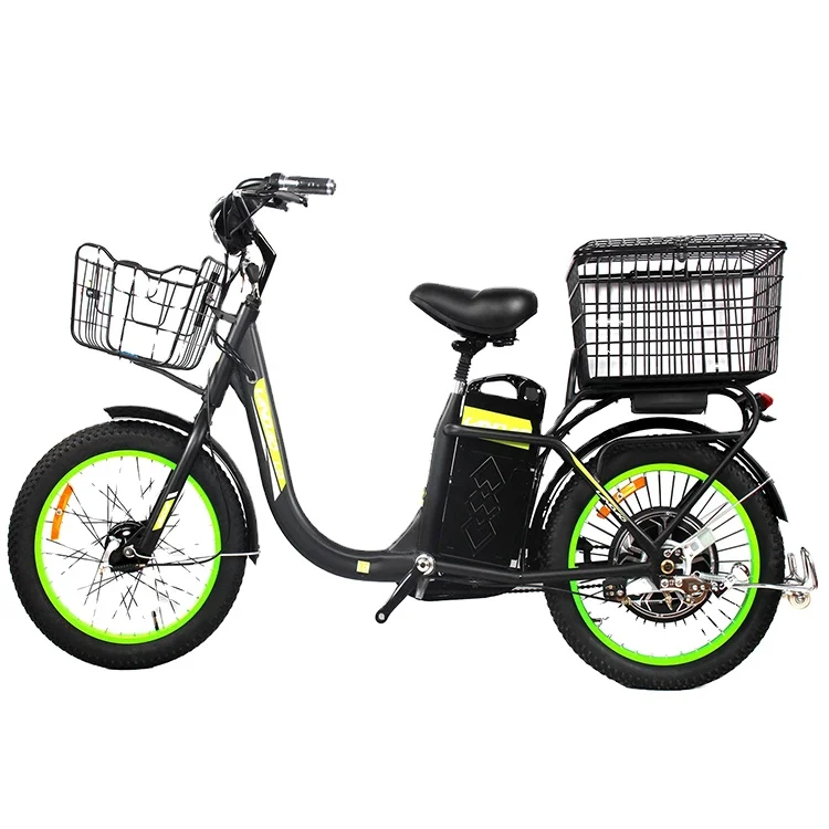 2023 Hot-sell bicycle Long range electric bike with back basket  e-bike adults electric city bike