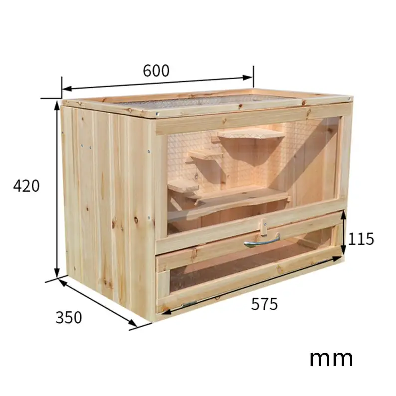 Wood Cage Wooden Villa Hamster House Small Animal Climbing Environmentally Friendly Solid Custom Logo Carton Packing Print Sweet