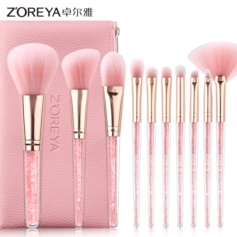 Japan and Korea popular pink quicksand makeup set brush 10 diamond handle makeup brush set