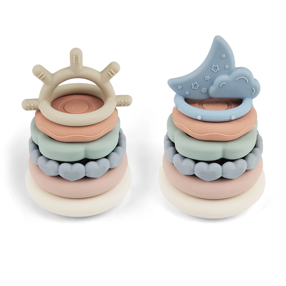 Обучающие игрушки, узоры, арабские геометрические цветы, силиконовые штабелируемые игрушки