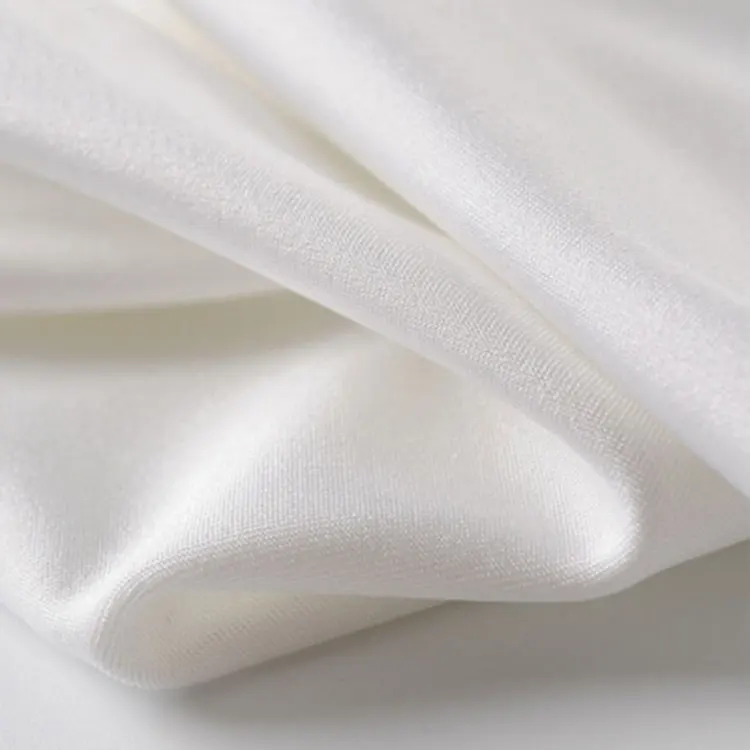 
Guaranteed Quality White Lycra Twill Ribbed Spandex Polyester Elastane Fabric 