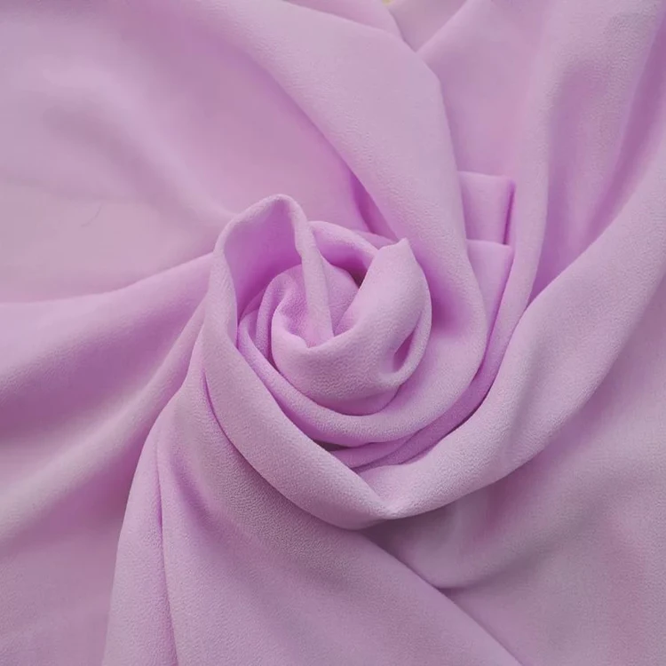 2021 new designs customized colors and styles 75Dx75D polyester pearl printed chiffon fabric for hijabs