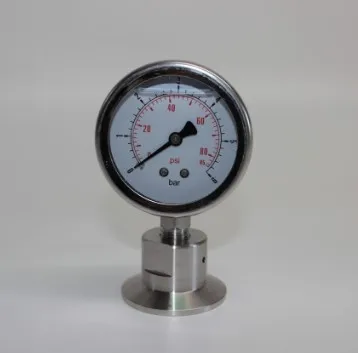 Pressure Gauge, analog (Ss sanitary pressure gauge, dial 100mm, range 0-30 psi, bottom ,screwed joint 50.5mm) no branding and Ch