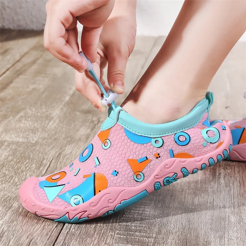 Kids Water Shoes Rubber Sole Durable Quick Dry Cute Children Cartoon Opp Bag Unisex Lycra 100 Pairs 203 Children,baby CN;FUJ