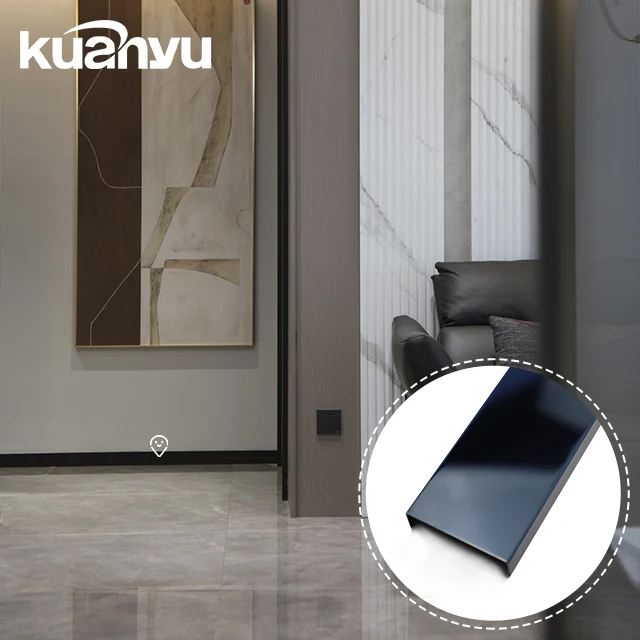 Factory Price Stainless Steel Golden Metal Tile Edge Profile Protection Skirting Boards For Decorative Interior Wall