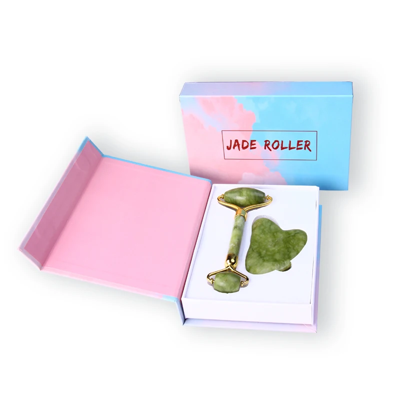 
Natural jade Beauty container face massage roller medical scraping tool set the price 