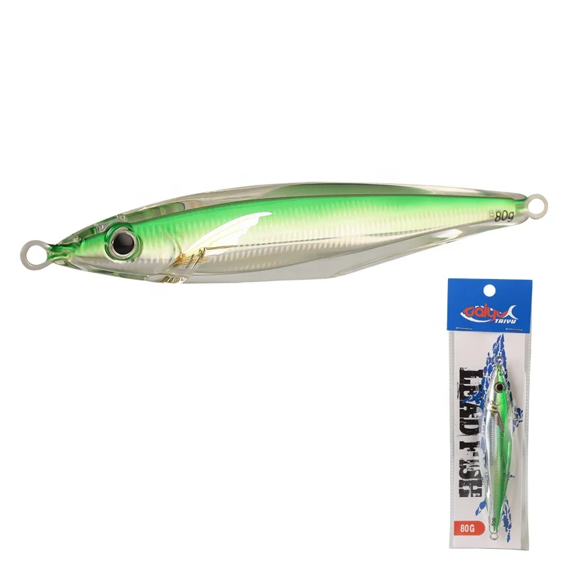 DN 80g 130g 5 colors Wrapped in plastic slow pitch jigs rust-proof metal jig Super reflective effect bionic jigging lure