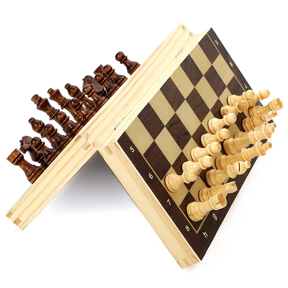 Wooden wooden chess board 24/29/34/39 cm Chess Entertainment Competition Chess Set Board Games
