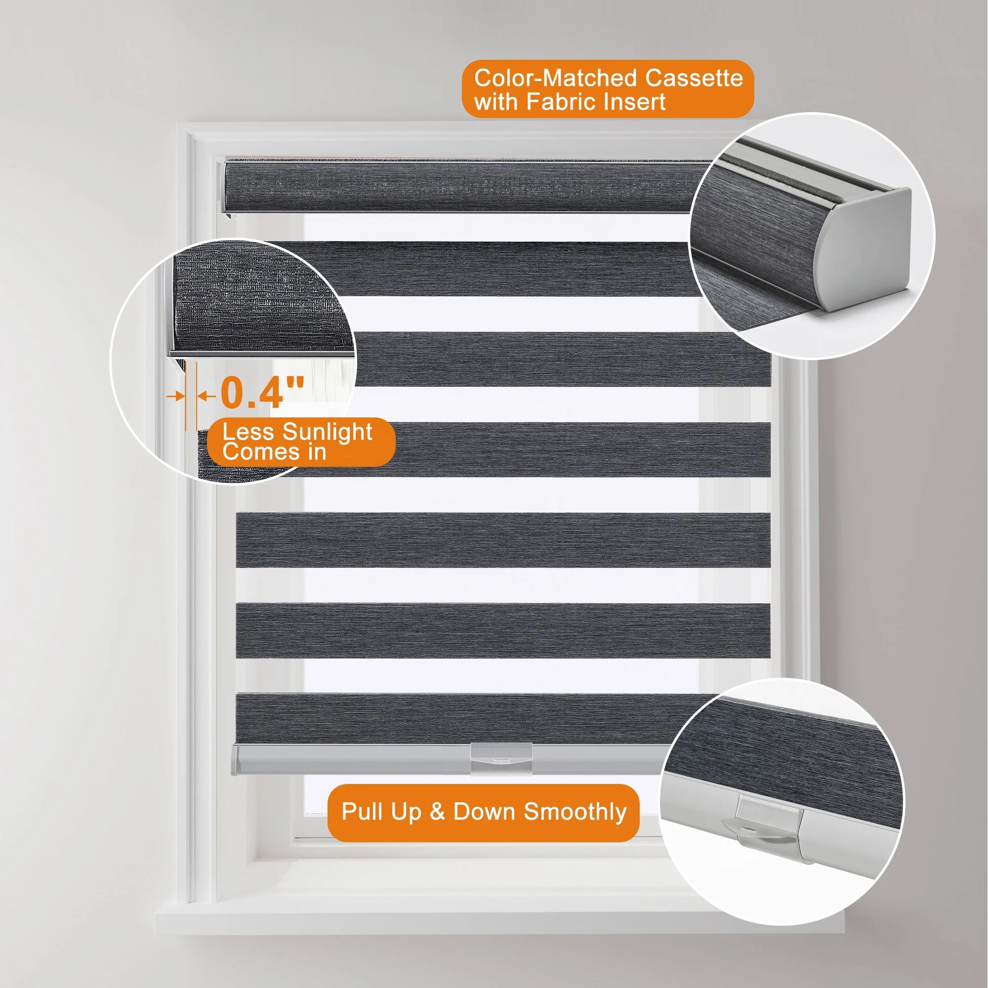 Factory Supply High Quality Free-stop Blackout Window Curtain Roller Zebra Blinds