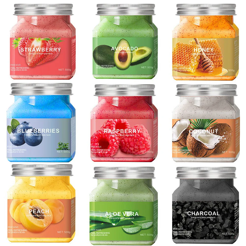 New Exfoliation Organic Body Scrub Sea Salt Fruit Natural Whitening Body Care Scrub