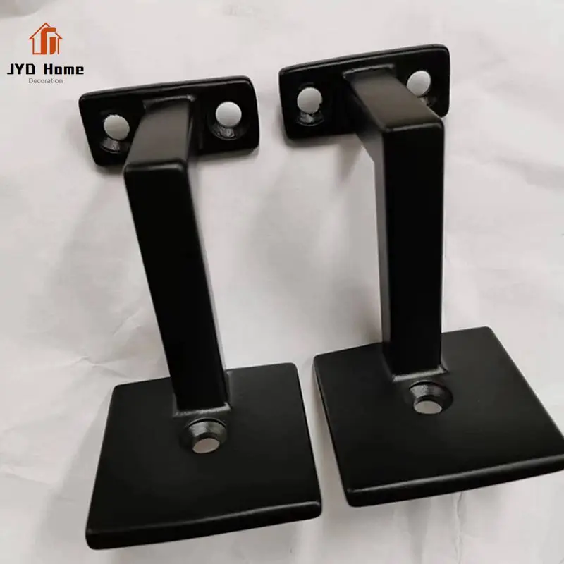 Wholesale Higher Wall Mounted Black Handrail Brackets for Wood Handrail Factory Direct with Square Base in USA Canada Markets