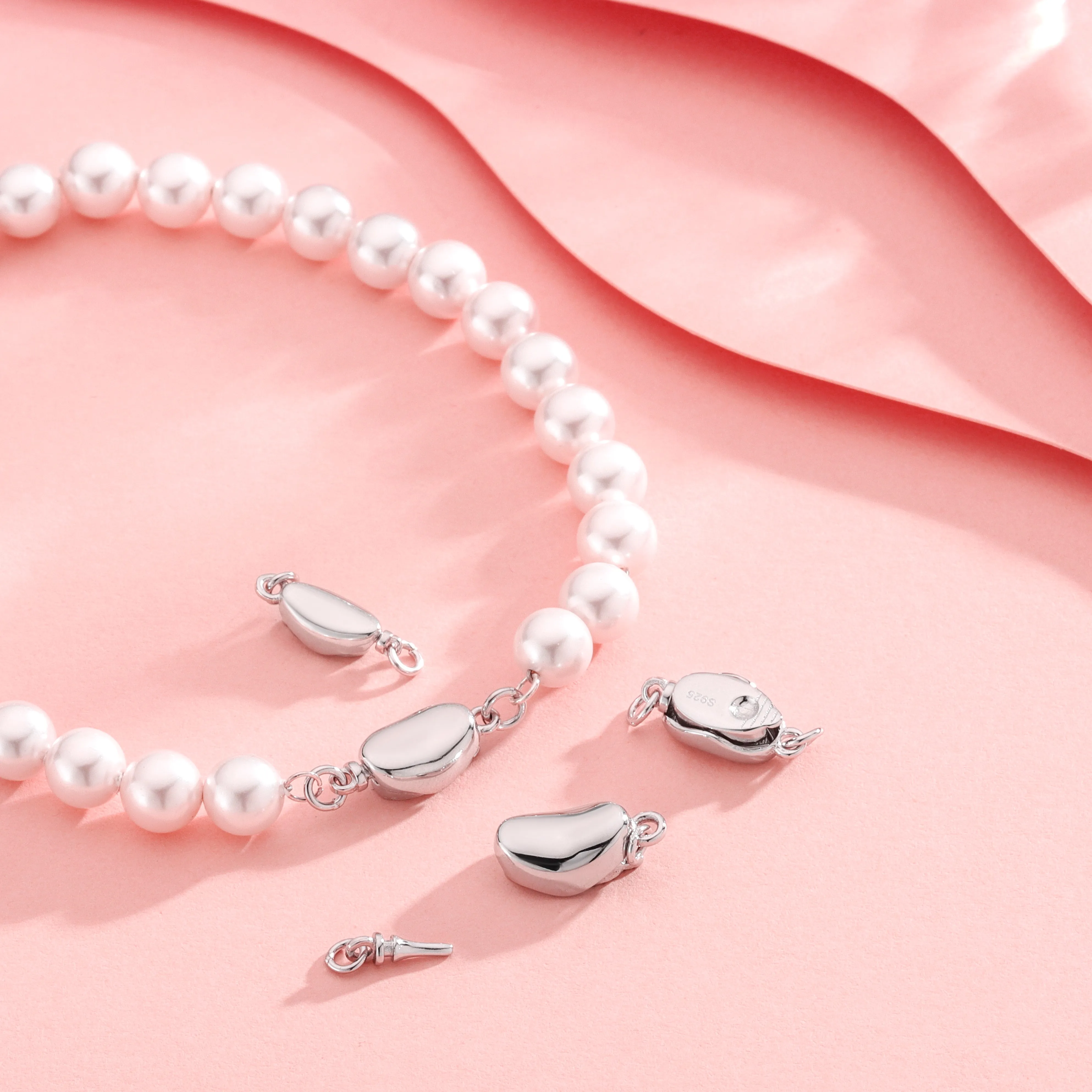 New Arrival 925 Sterling Silver Jewelry Accessories ingot saddle Shaped Clasps For Necklace Bracelet DIY