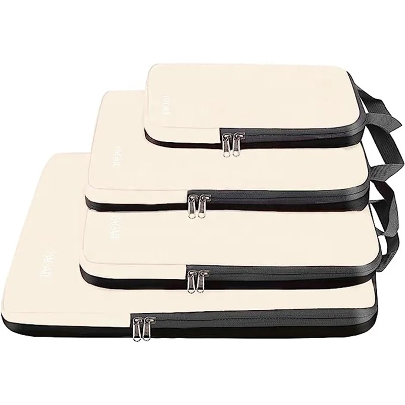 4pcs Expandable Luggage Suitcase Organizer Compression Bags Set Lightweight Packing Organizers as Travel Accessories for Women