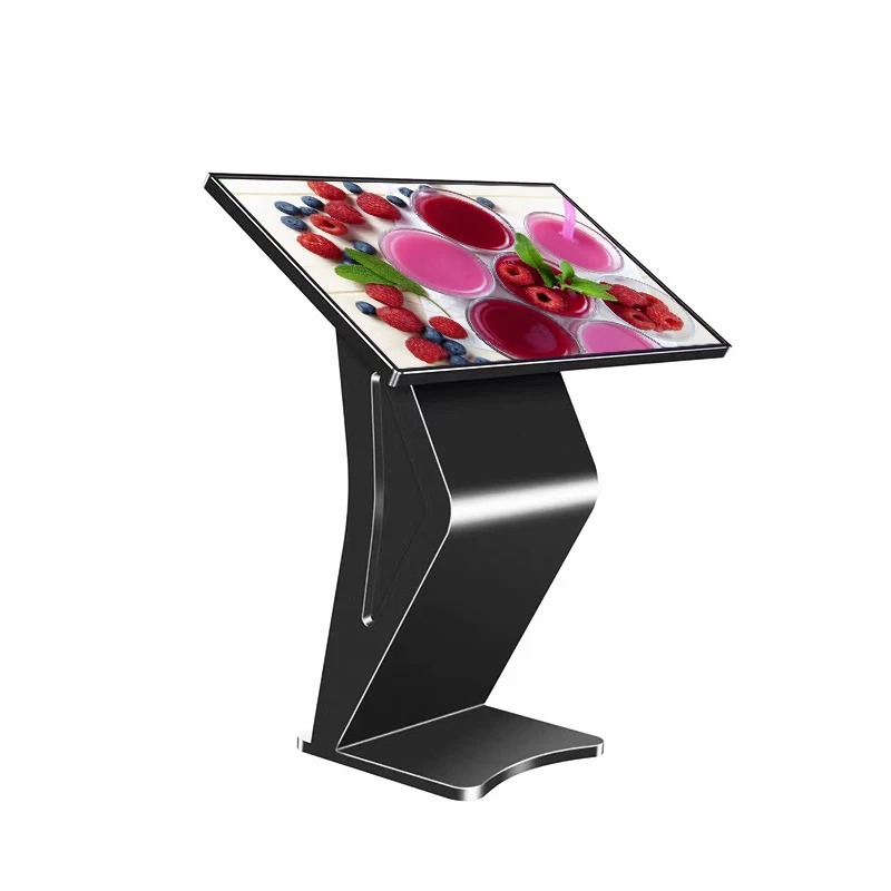 18.5 21 24 55 inch Angled Touch Interactive Koisk K Style Indoor Touch Screen Booth LCD Digital Signage Freestanding Kioskmachin