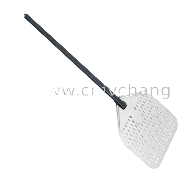 Premium Stainless Steel Perforated Pizza Peel Shovel Square Pizza Paddle Spade With Aluminum Black Or Silver Handle Oven Tools
