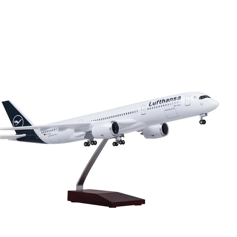 1/142 Scale 47CM Airplane Airbus A350 Lufthansa Airlines Large Passenger Aircraft Diecast Resin Model Collection Decoration