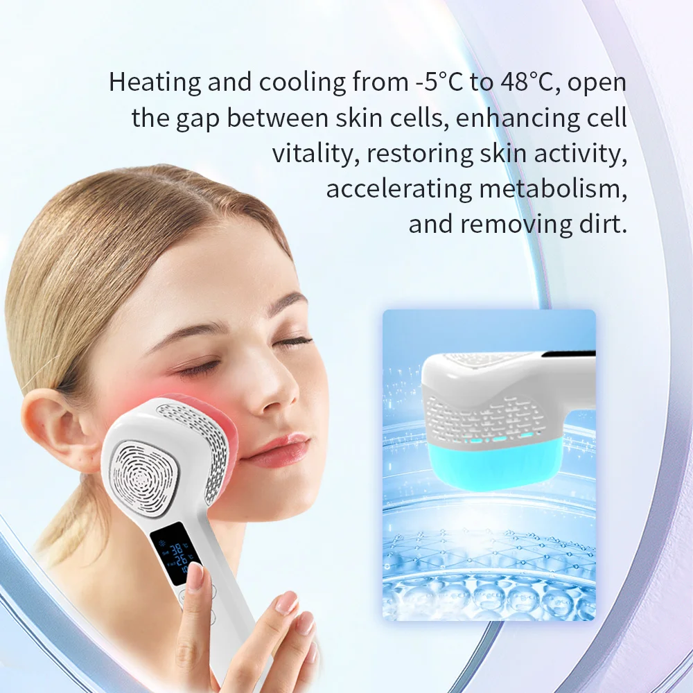 Tiktok Trending Products 2024 Large Ice Hammer Facial Beauty Instrument Cold Hot Wrinkle Remover Face lifting Massager Device