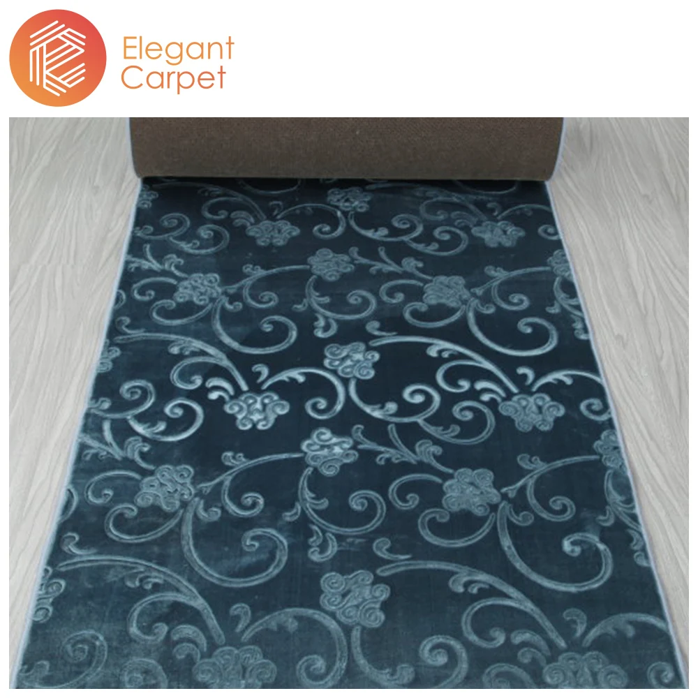 low price 100% polyester floral pattern embossed wall to wall flooring carpet