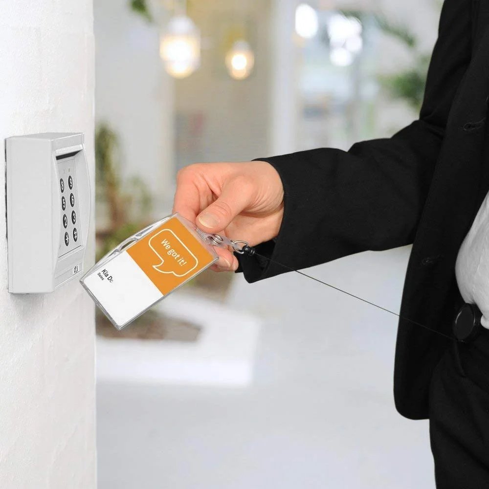 Black 32MM Plastic Retractable Nurse Badge Reel Clips Holder with Metal Clip for Hanging ID Card Name Key Chain