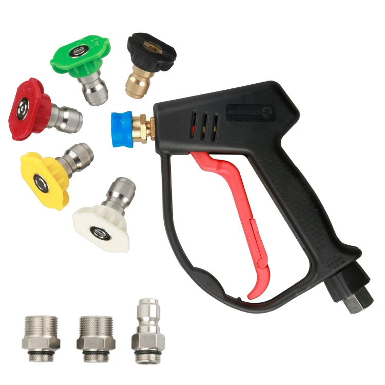 4000 psi professional car wash customize high pressure tool washer spray gun with 5 nozzle heads and 3 inlet adapters