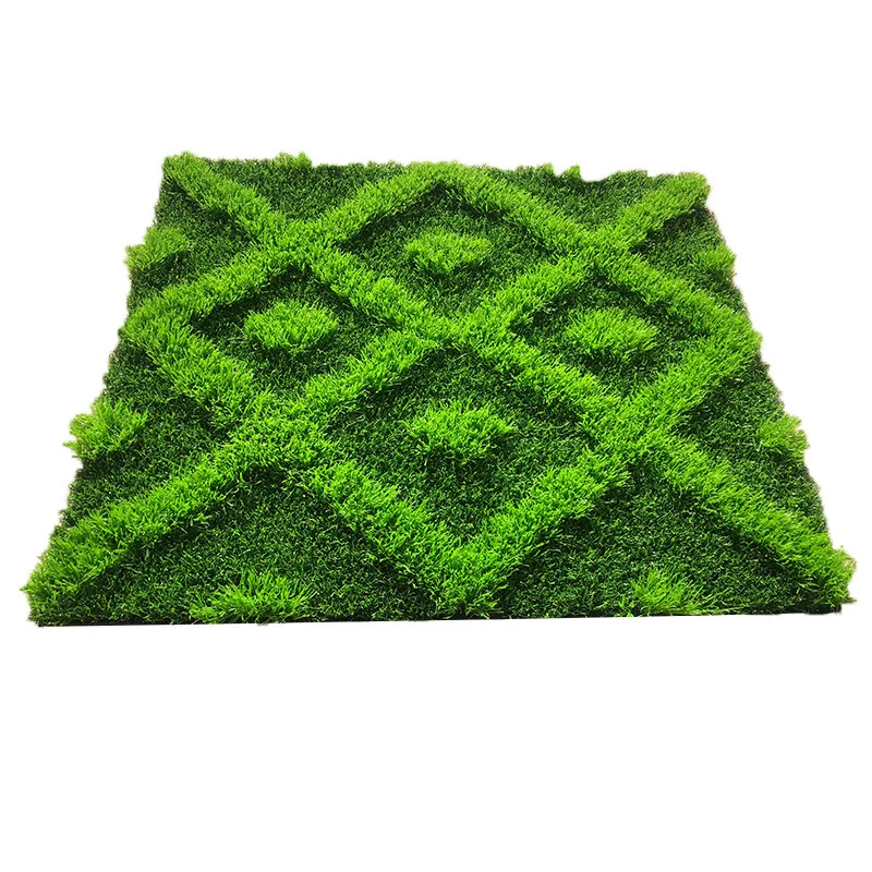Embroidered Lawn Fancy Carpet PE Creative Artificial Grass Turf 3D Cotton Eco-friendly Plastic Carpet Plastic Trees Green