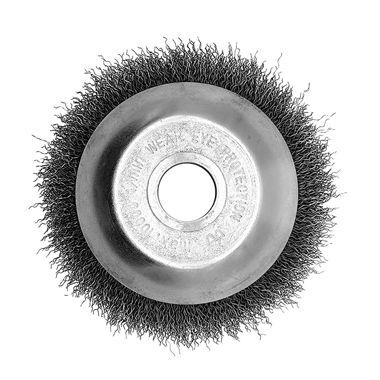 Heavy Duty Double Layer 6 Inch Curved silk Wire Wheel Pipe Coating Removal Brush Weeding Brush