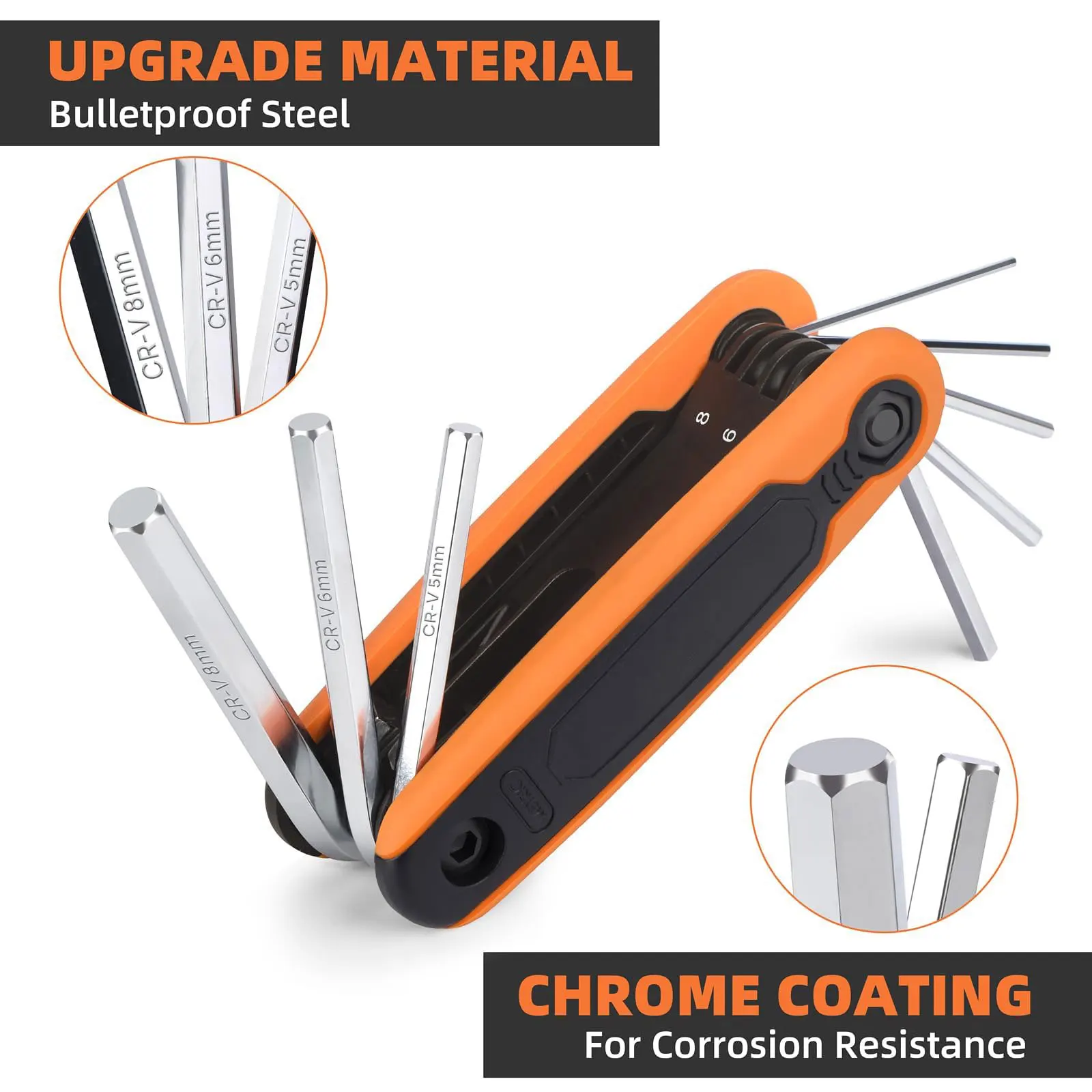 Factory OEM 17 Piece SAE and Metric Folding Hex Key Set, Allen Wrenches Sets for Hex Head Socket Screw, Stocking Stuffers