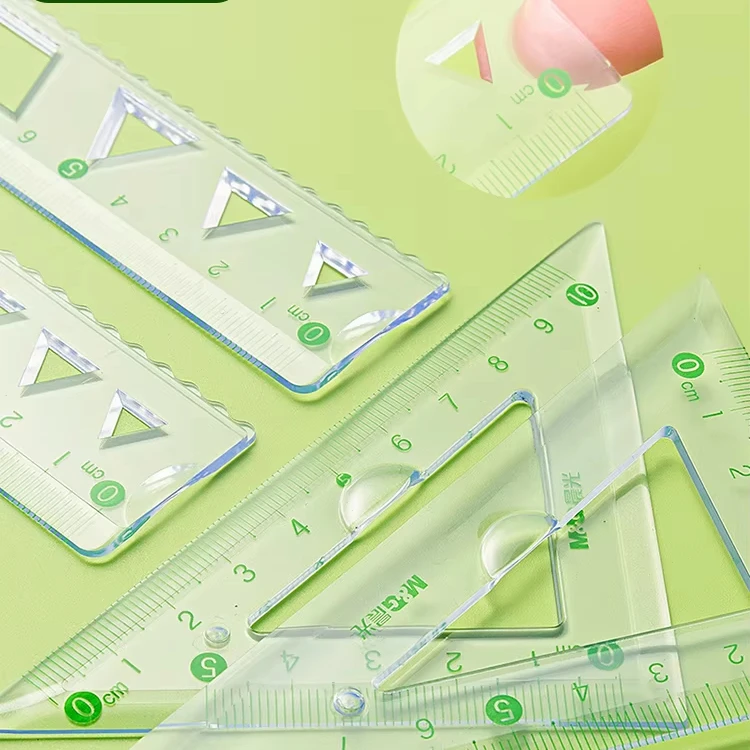 M&G High Quality 15cm Straight and Triangular Protractor Set Soft Eye Protection for School Stationery