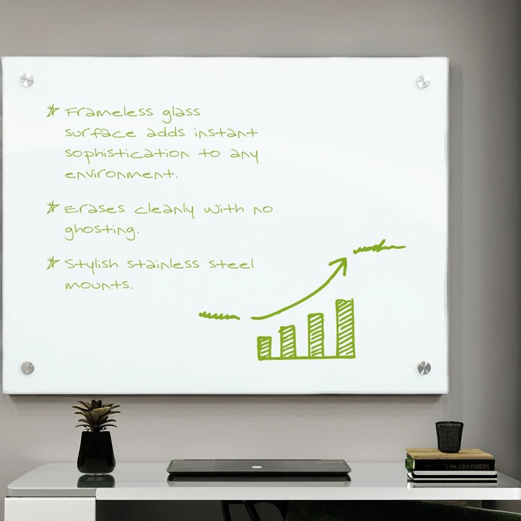 Custom Print Frameless Dry Erase Weekly Planner Board Magnetic Dry Erase Tempered Glass Whiteboard