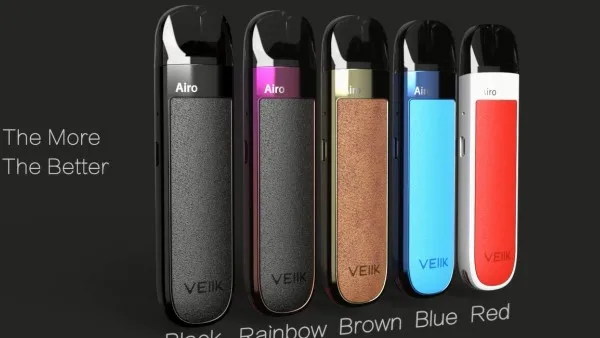 
Wholesale vape starter kit VEIIK AIRO small vape pen fashion e-cigarette built in 500mAh battery with PU panel unique design 