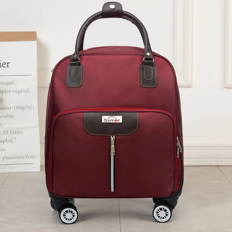 High Quality Suitcases Travel Oxford Cloth Zipper Wheeled Portable Cabin Trolley Hand Luggage Bag
