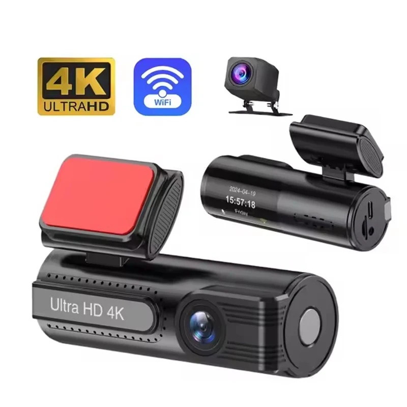 4K Dash Cam Mini Camera Recorder GPS Wifi 24H Parking Dual Lens 1080P Black Box Car DVR Video Camera Night Vision Driving