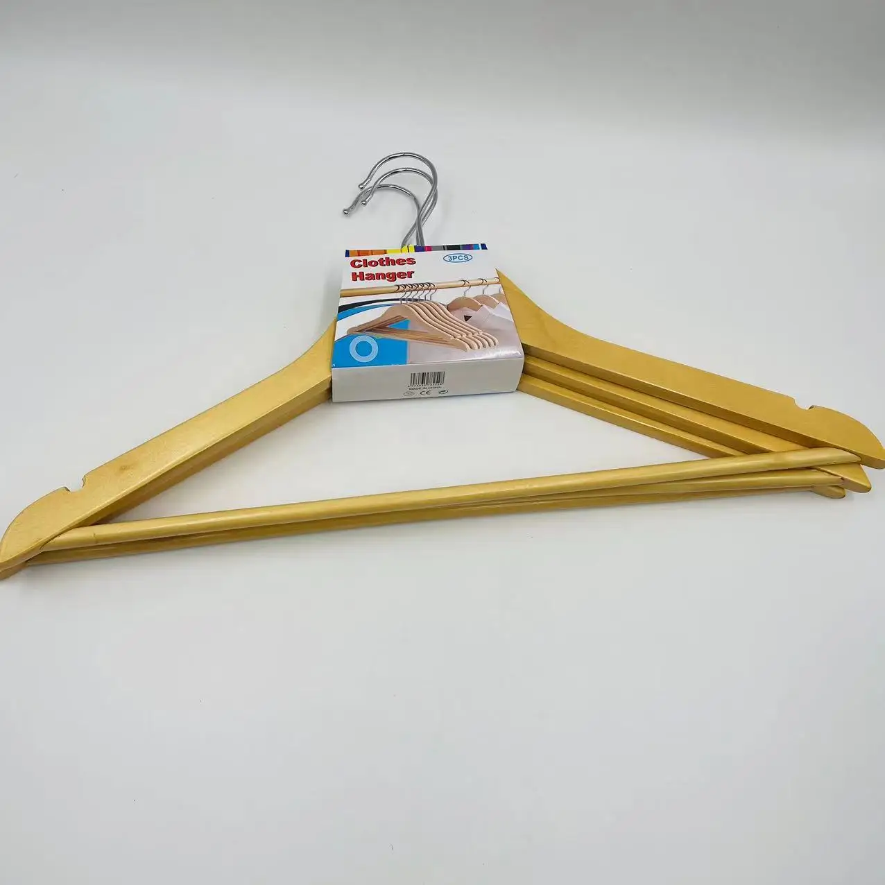 Factory Direct Sales 44.5*22.5*1.5cm Laundry Hangers Clothes Wooden Hanger Hangers With Logo