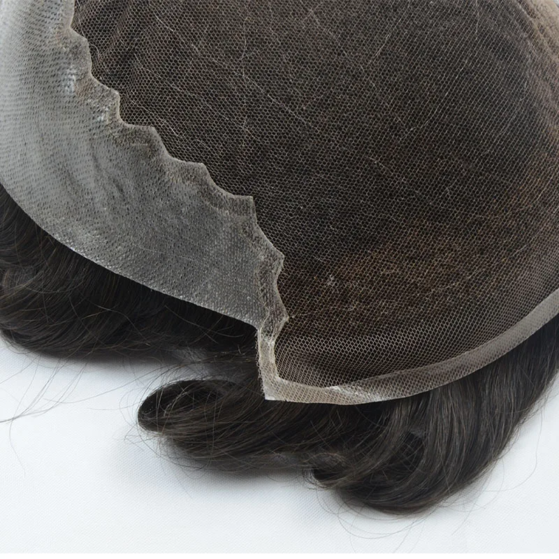
Q6 Swiss Lace with Skin Side and Back Hair Piece, Virgin Human Hair Mens Replacement System Cheap Toupee for Men 