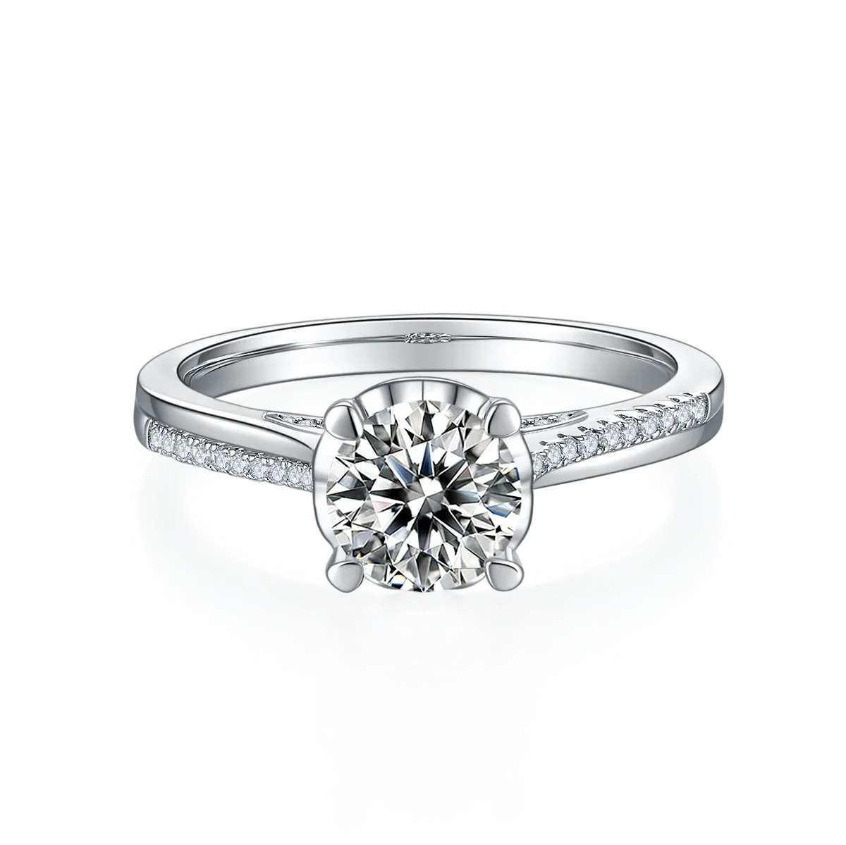  Baifu gems factory price 18K gold 1carat moissanite ring for