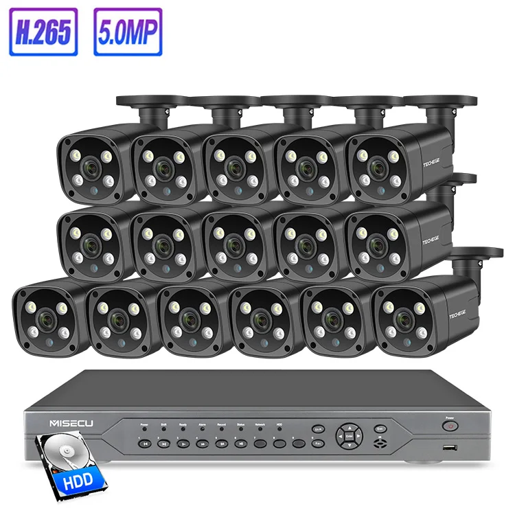 5 МП PoE Cctv наружная Ip-камера комплект NVR 48 В P2P 16CH IP ИК Ночное Видение система