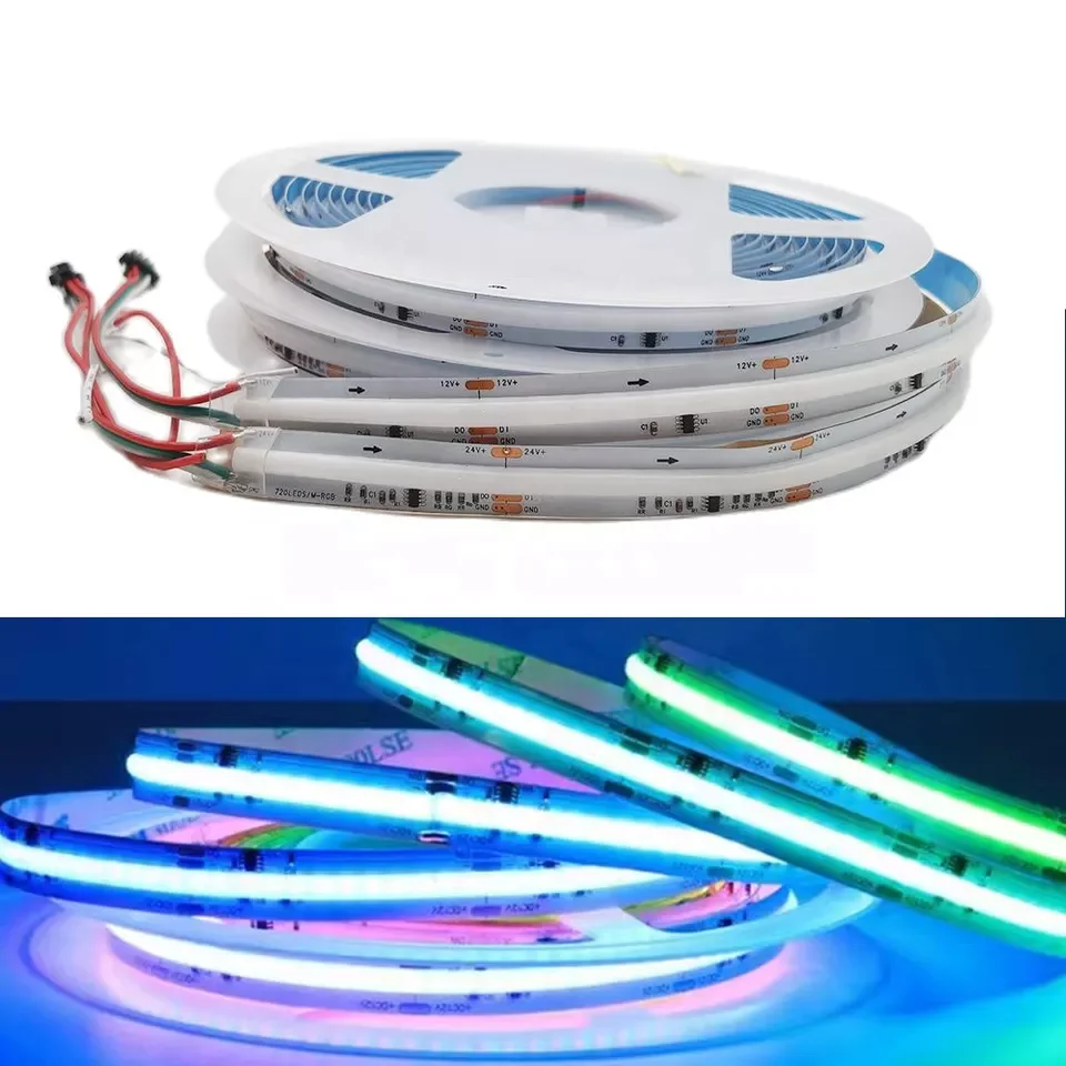 5M WS2811 PIXEL STRIP LIGHT Dream color Flowing COB RGB IC Flexible Addressable LED Strip DC12V/DC24V 10pixels 720Leds/M 10MM