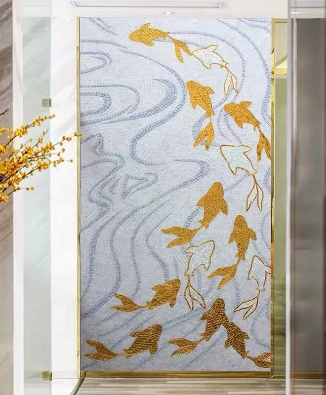 Modern beautiful Decorative Flower Art Pattern Crystal Glass mosaic  backsplash kitchen bathroom mural mosaic tile